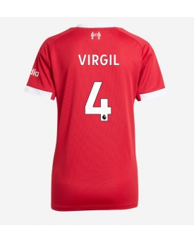 Liverpool Virgil van Dijk #4 Maglia Gara Casa Repliche 2025-26 Donna Maniche Corte